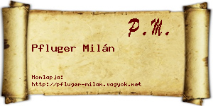 Pfluger Milán névjegykártya